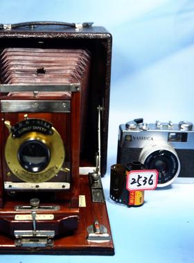 康利Conley红皮腔干板折叠相机 万伦莎Wollensak镜头 古董GZ7