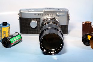 奥林巴斯胶片半格135胶片Olympus F72张单反古董老相机GZF PEN