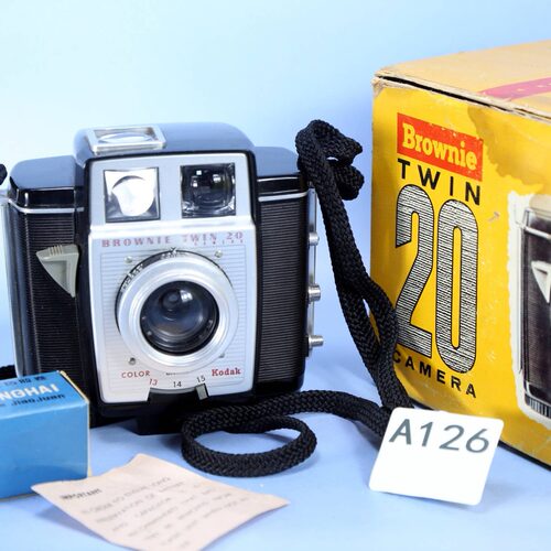 美国柯达布朗尼Kodak Brownie Twin 20胶木胶卷胶片照相机收藏W12