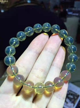 天然蓝珀手串，纯净的美黄金尺寸10