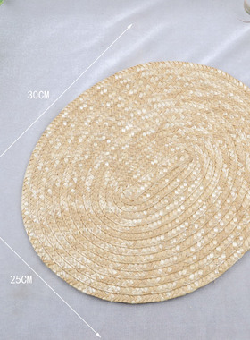 波奈特麦秆草帽片手作材料Lolita防晒草编太阳帽海滩草帽30cm中号