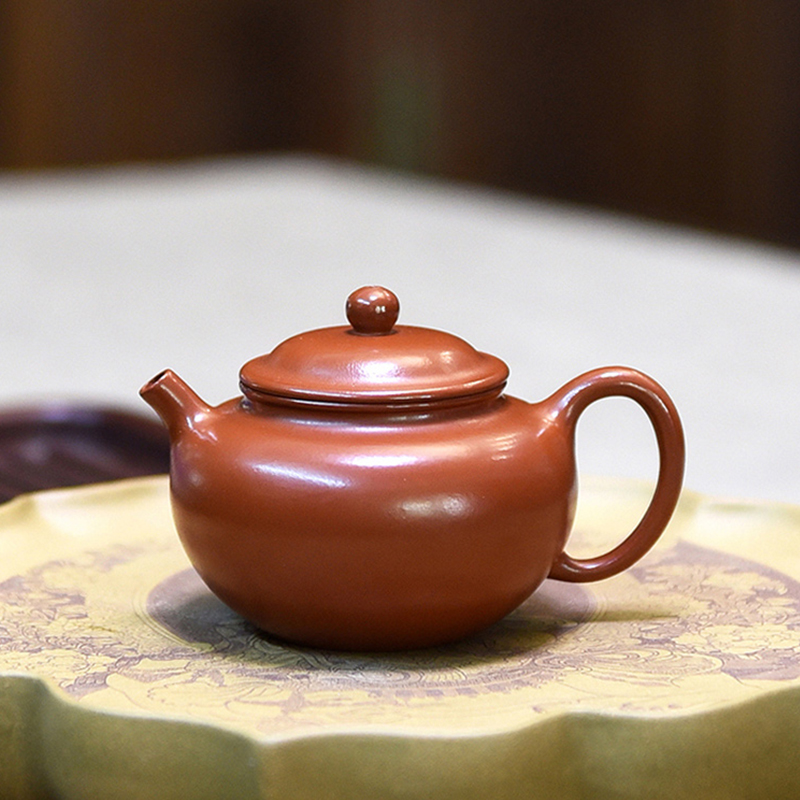 藏壶者紫砂壶手工小圆珠壶110cc赵庄山原矿朱泥宜兴茶壶茶具紫砂