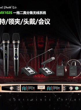 AT-MX102S 无线话筒一拖二麦克风家用真分集舞台演出会议工程领夹