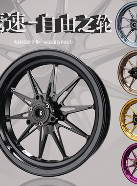 鹰速自由之轮12寸前轮毂九号机械师小牛NXT极核AE4/AE5电动车钢圈