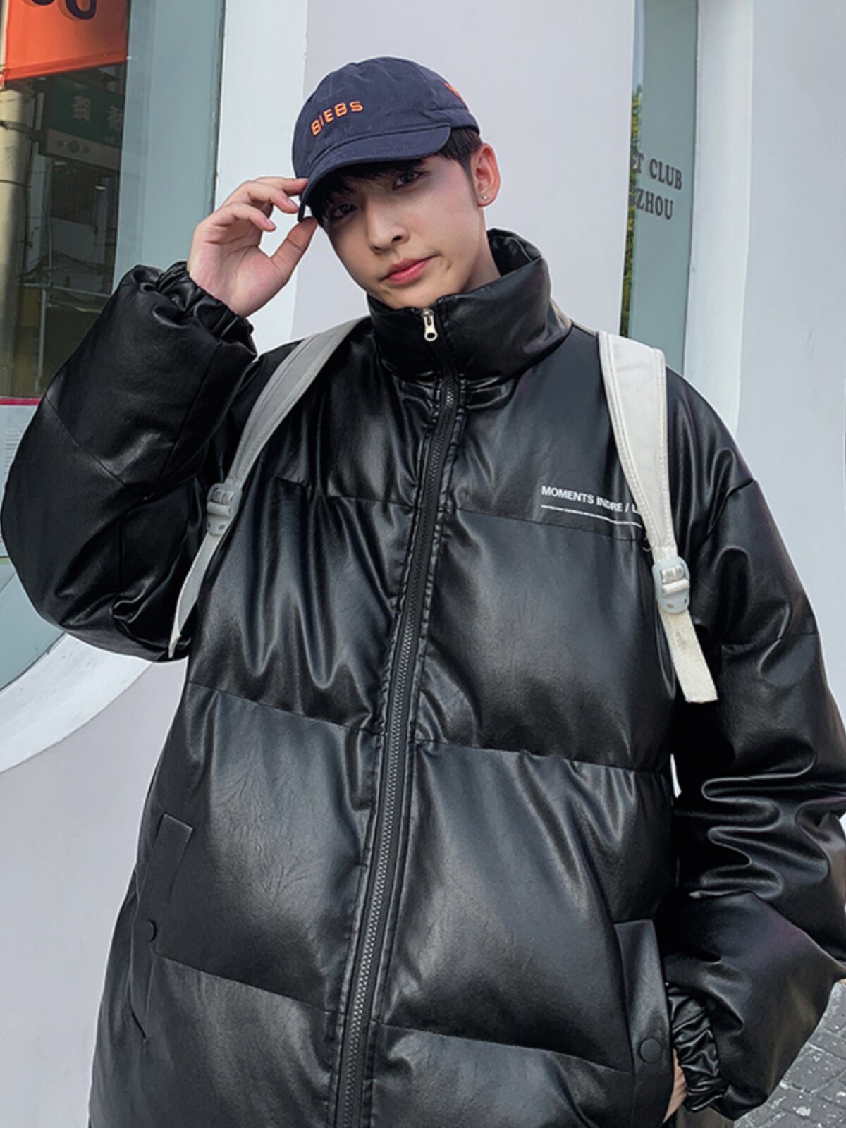 PU LEATHER JACKET MENS WINTER MENS LEATHER BREAD CLOTHES AMERICAN TRENDY BRAND HIGH STREET BOYS COTTON JACKET COUPLE COTTON JACKET