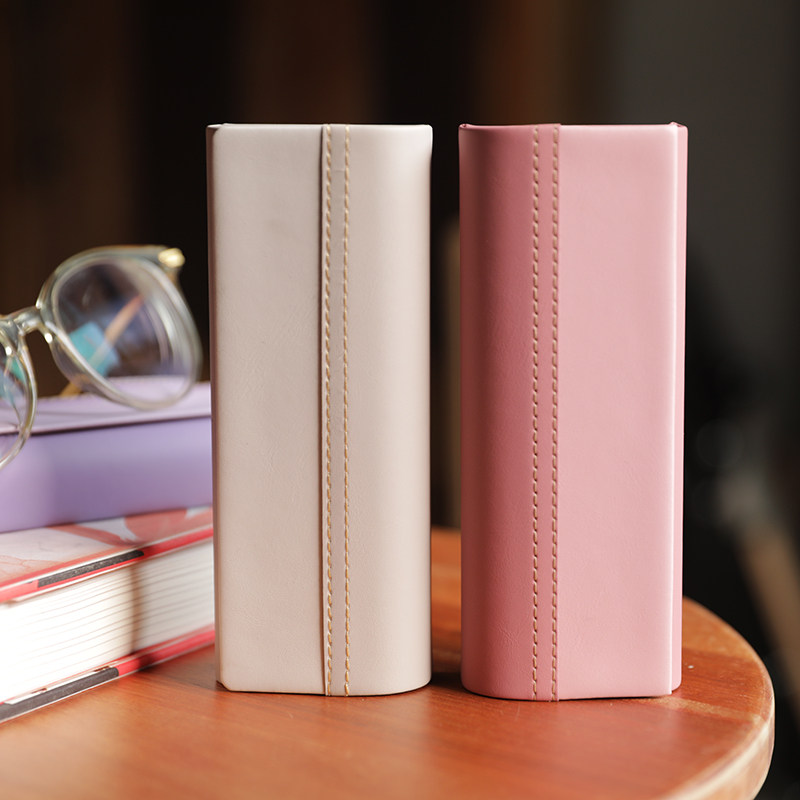 眼镜盒男女情侣款原创文艺复古便携抗压粉色紫色灰咖色简约风