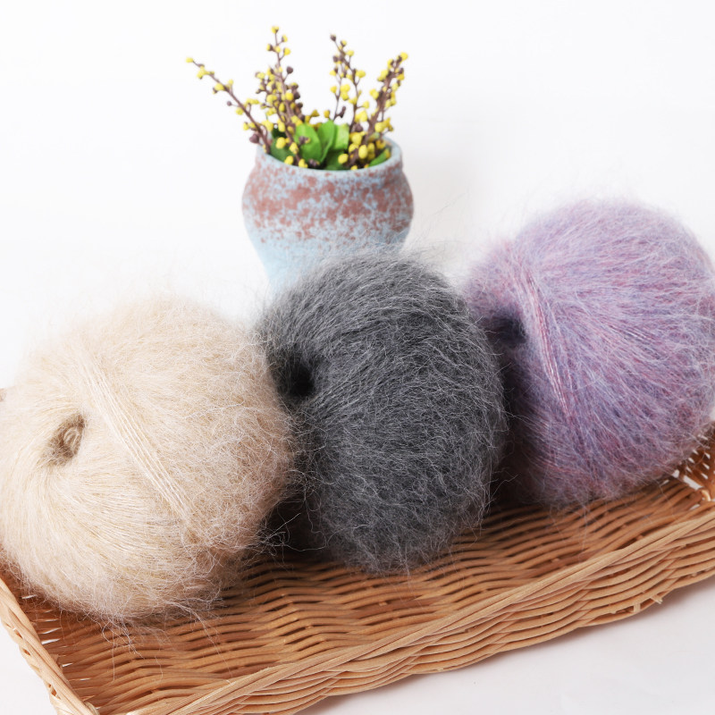 羊驼马海毛线中粗毛线手工编织diy羊毛线围巾宝宝钩织长毛羊驼绒