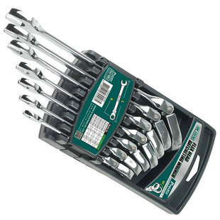 台湾宝工HW 19mm铬钒钢 5907M广角活动棘轮梅开扳手组7件套公制8