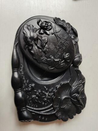 澄泥砚砚台四大名砚文房四宝笔墨纸砚之一带盖人工墨池多功能荷花
