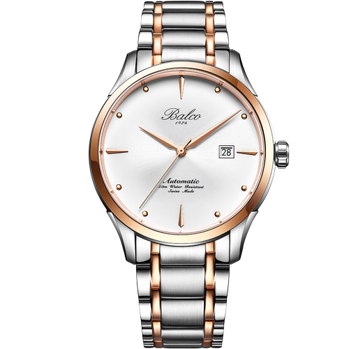 瑞士拜戈渐变表盘机械钢带情侣表