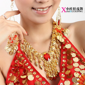 肚皮舞成人儿童头饰项链两用 印度埃及舞舞蹈演出宝石头链