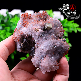 江西红白水晶方铅矿原石标本白云石矿物晶体摆件聚晶矿石奇石17