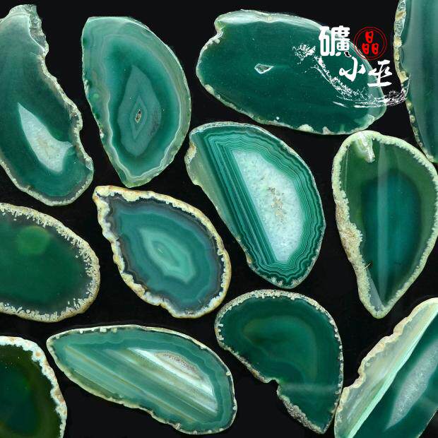 多款烤色绿色玛瑙片染色玛瑙吊坠diy饰品风铃天然原石4号