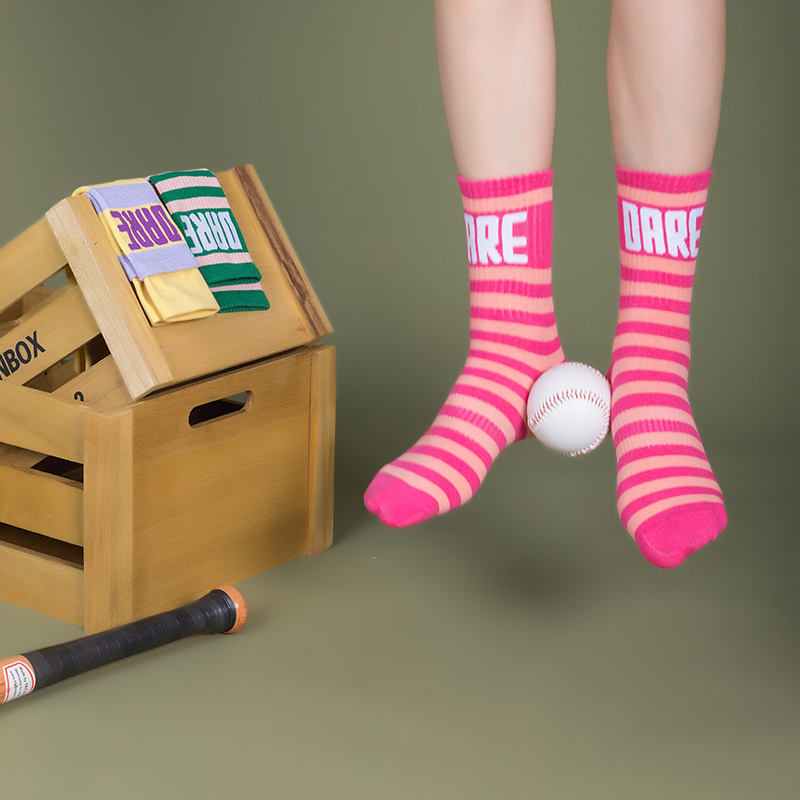 LIFEBEAT条纹中筒运动街头潮袜男女情侣同款