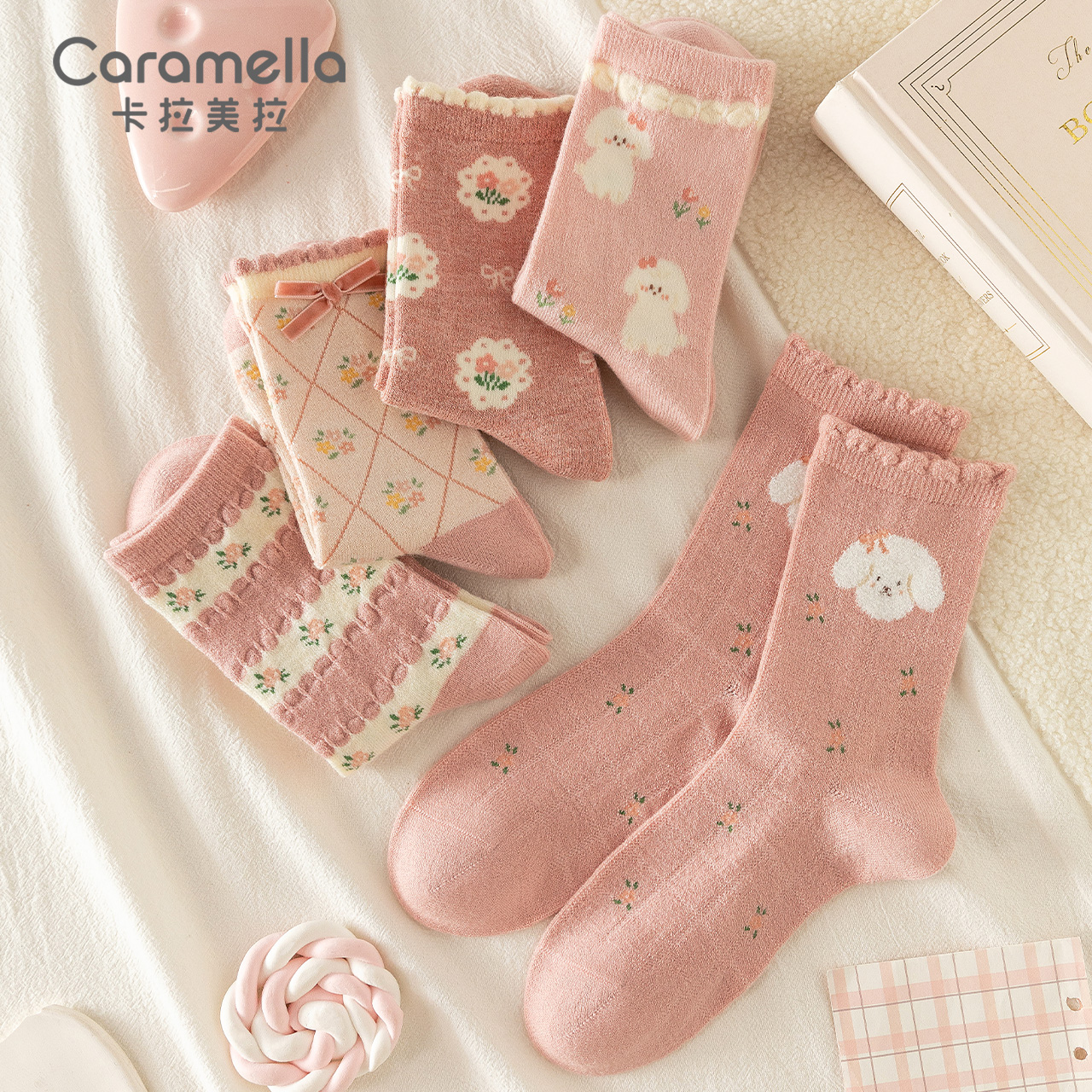 caramella中筒袜女士袜