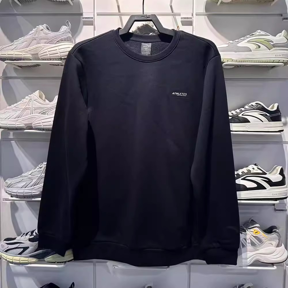 安踏卫衣男加绒保暖2025冬季新款3百搭针织运动服上衣152547726N