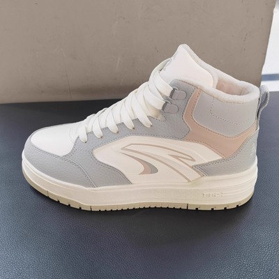 安踏982棉鞋女板鞋高帮2025冬新款加绒保暖3运动休闲鞋122548971