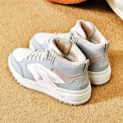 安踏982棉鞋女板鞋高帮2025冬新款加绒保暖6运动休闲鞋122548971