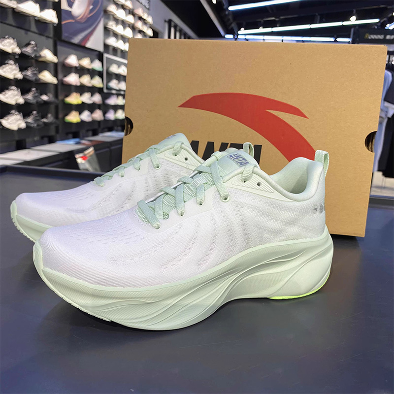 安踏叶子跑步鞋女轻质厚底夏季软底5缓震慢运动鞋子正品122535515