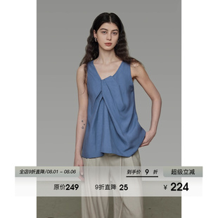 UNSPOKEN法式 新款 無袖 上衣 不規則領口背心女設計感小眾2025夏季