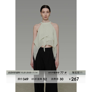 露肩上衣 设计感外穿无袖 UNSPOKEN不规则挂脖吊带女夏季 2025新款