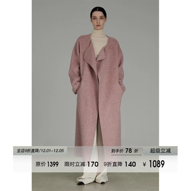 UNSPOKEN100%绵羊毛双面呢大衣