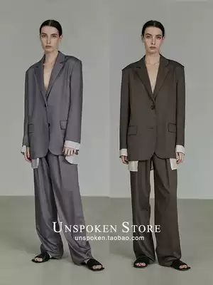 UNSPOKEN designer brand women's 2021 autumn fake two suit suit suit loose temperament blazer