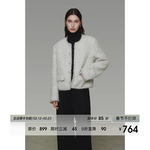 UNSPOKEN重工小香风外套女2025年冬季新款精致时尚粗花呢羊毛上衣