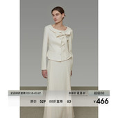 气质半身裙两件套 领部系带设计短外套法式 UNSPOKEN小香风修身 套装