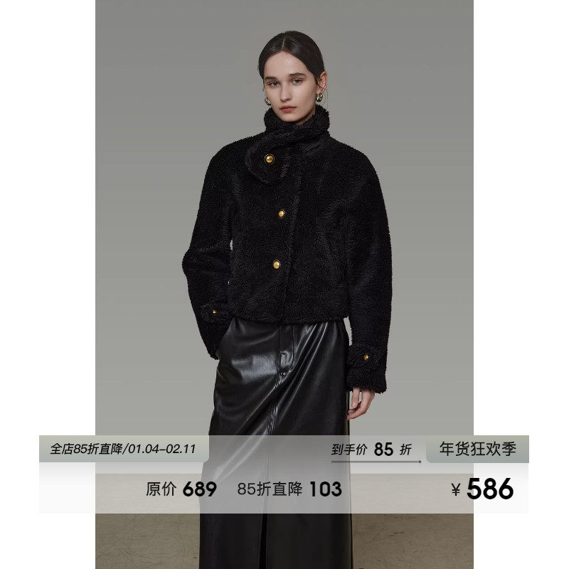 UNSPOKEN短款立领毛呢外套女冬季2025新款宽松高级感短款呢子大衣,女装/女士精品,毛呢外套,淘宝优惠券,粉丝福利购,淘宝优惠卷