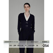 假两件开衫 新款 设计复古上衣女 2026年春季 UNSPOKEN撞色V领针织衫