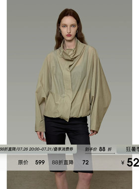 UNSPOKEN法式复古气质宽松设计感小众显瘦高级感蝙蝠袖短款外套女