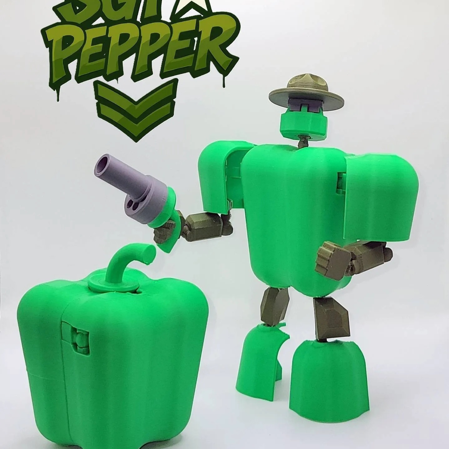 The Transformer变形蔬菜人青椒警长 混世模玩工作室创意作品