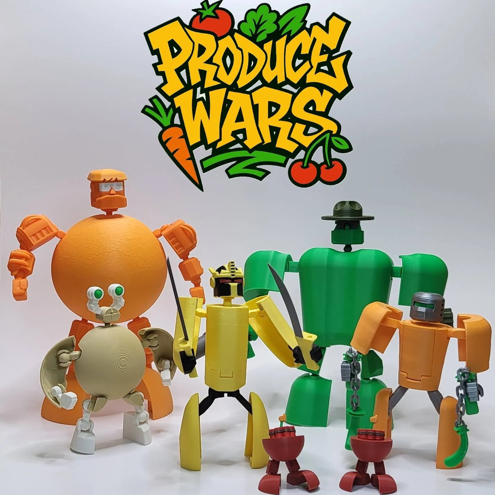 Fruit&Vegetable Transformers 变形水果蔬菜人组合套装 混世模玩