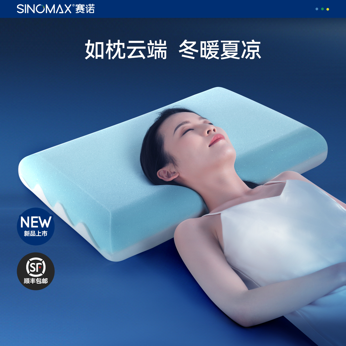 SINOMAX/赛诺云感四季枕冬暖夏凉慢回弹记忆棉枕头双层组合枕芯