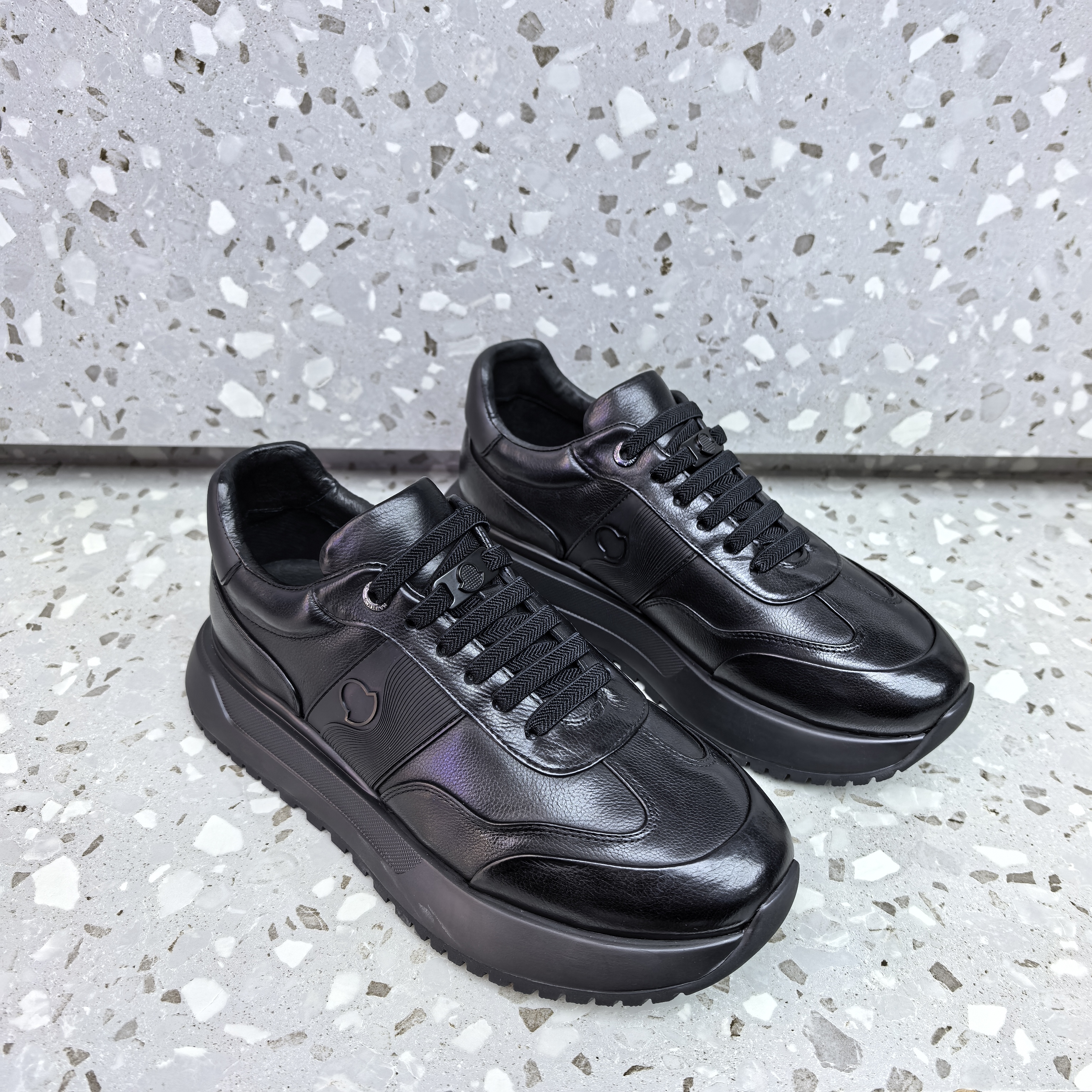 海阔爱得宝欧洲站牛皮板鞋男鞋小众设计面包鞋潮流厚底皮鞋潮鞋