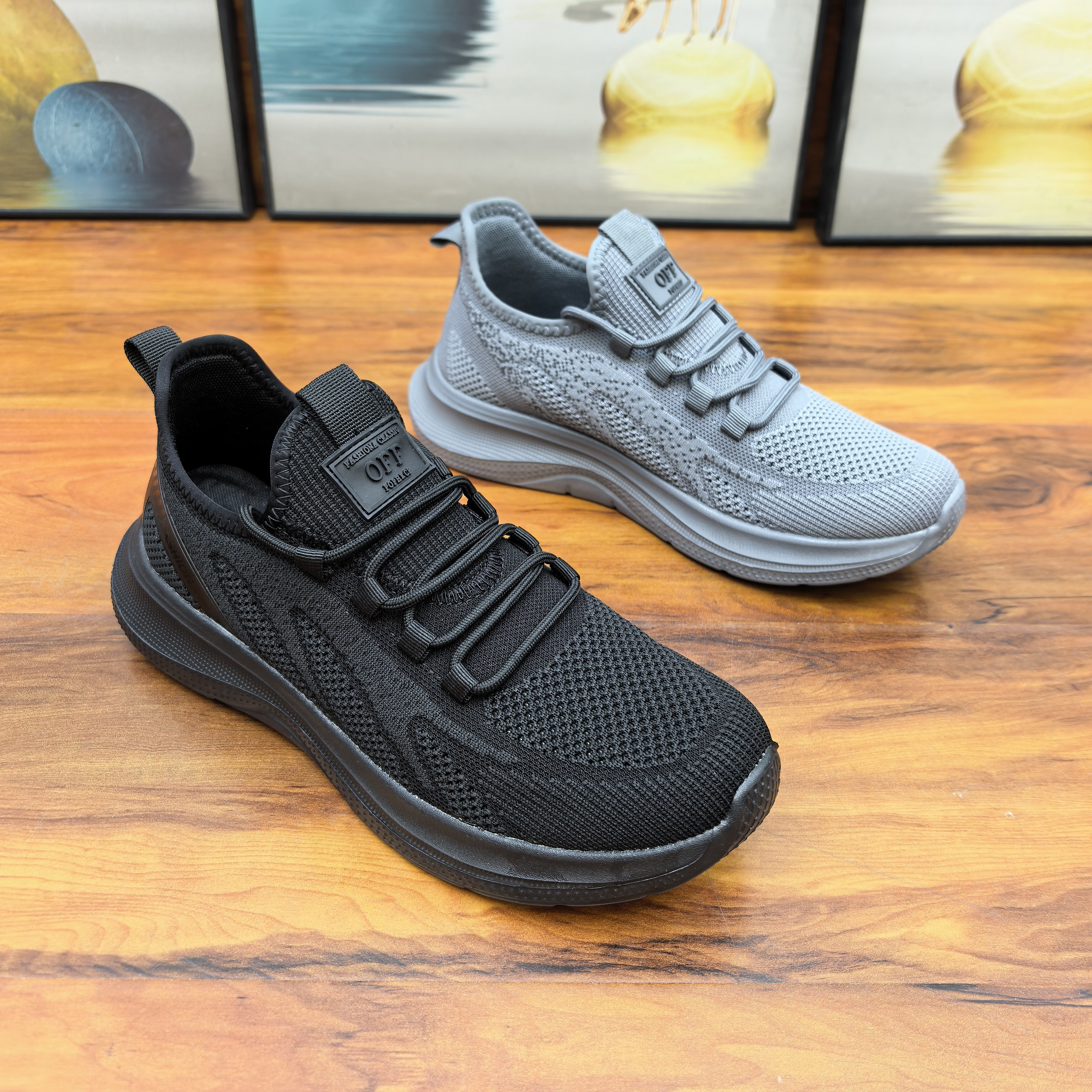 全黑男鞋2026新款男士透气网面运动鞋圆头系带轻便百搭休闲老人鞋,流行男鞋,时尚休闲鞋,淘宝优惠券,粉丝福利购,淘宝优惠卷