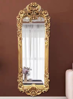 欧式奢华穿衣镜落地全身试衣镜大气时尚壁挂镜欧式镜复古理发镜子