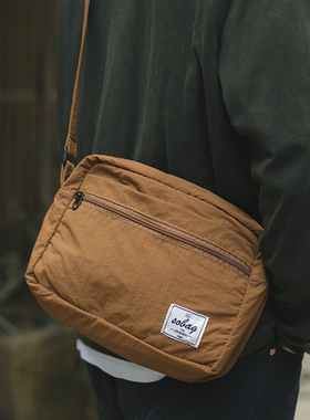 sobag轻便防泼水尼龙纯色斜挎单肩布包男中性日系休闲通勤小方包