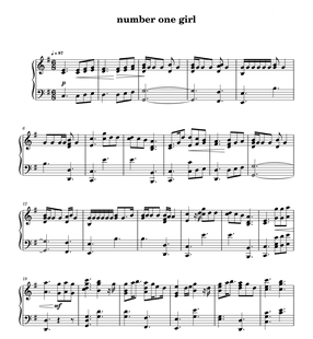 number one girl-钢琴独奏谱高清电子谱-五线谱+简谱乐谱流行歌曲