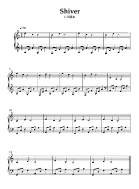Shiver-钢琴独奏谱-高清电子谱-五线谱+简谱版恐怖钢琴曲