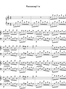 Passacaglia帕斯卡利亚-钢琴谱-高清电子谱-五线谱版+简谱版可选