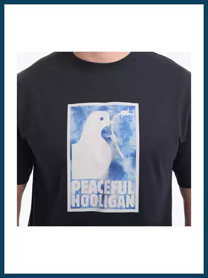 Peaceful Hooligan Navy Blue Round Neck Short-Sleeved Large Pattern Tie-Dye T-Shirt Framed (Original Price ¥348)