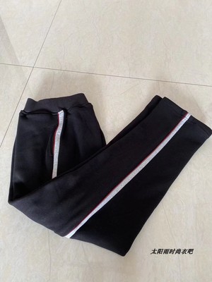 冬季春秋棉校服裤子男女温州实验中学生黑色加绒运动校裤可定做