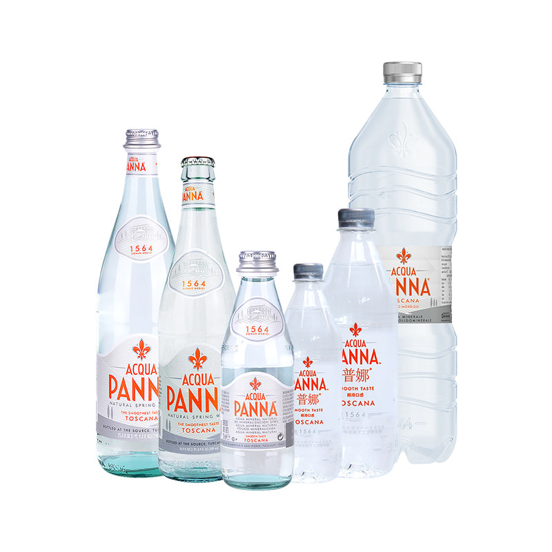 意大利panna普娜天然弱碱性进口矿泉水多种规格整箱玻璃瓶装pet