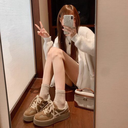 小码女鞋313233真皮德训鞋板鞋