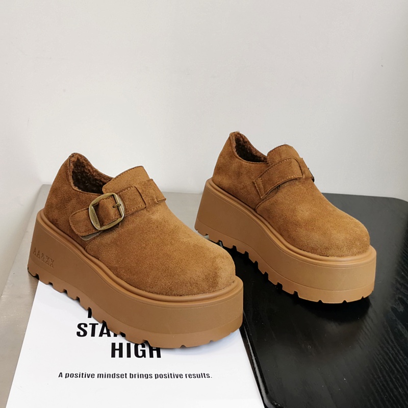 松糕厚底增高勃肯鞋加绒加绒棉鞋