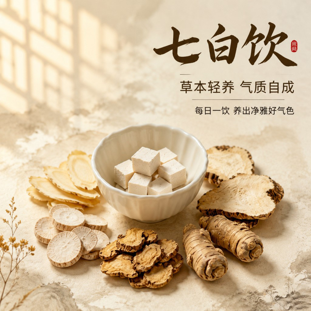 七白饮传统中药白芍白术白茯苓白芨白芷白蔹白附子去黄养颜NO5