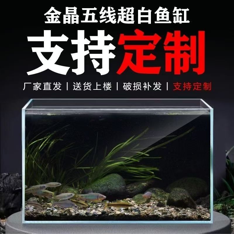 金晶五线超白鱼缸玻璃片溪流缸超白缸定做超白鱼缸大型水草缸图片