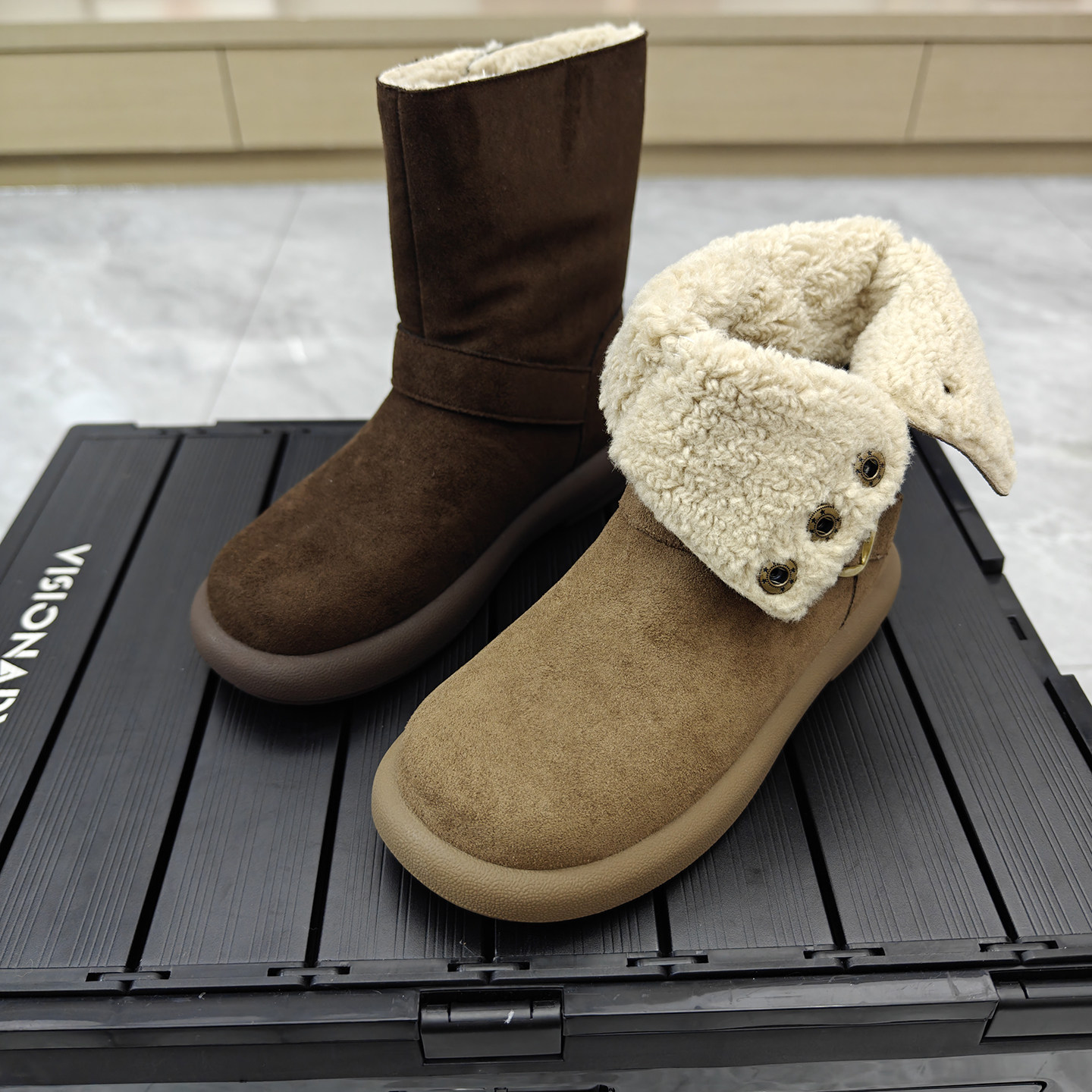 复古风厚底加绒马丁靴女2025冬新款韩版两穿翻毛皮扣带短靴骑士靴,女鞋,时尚雪地靴,淘宝优惠券,粉丝福利购,淘宝优惠卷